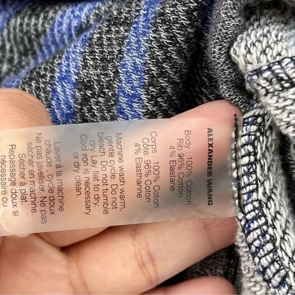 T By Alexander Wang Set Blue Striped Long Sleeve Sweatshirt and shorts XS - Picture 12 of 13